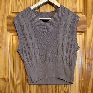 moon & madison Taupe V-Neck Sweater Vest